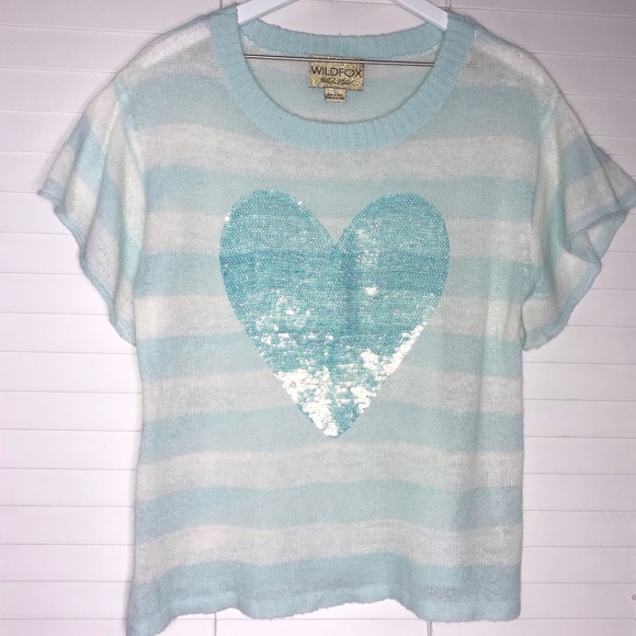 Wildfox Brigitte’s Sequin Heart Lake House Shirt - Picture 3 of 5
